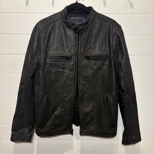 Tommy Hilfiger Black Leather Moto Jacket